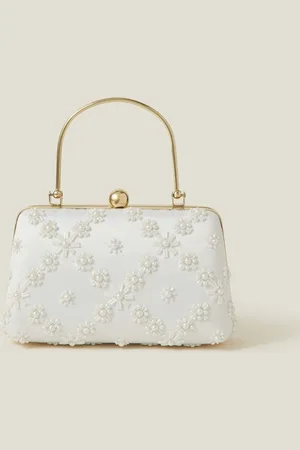 Accessorize Natural Bridal Embellished Top Handle Bag One