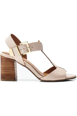 Moda In Pelle Natural Molliey T-Bar Stacked Block Sandals AU 8 (EU 39)