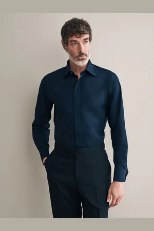 Next Occasion Signature Slim Double Cuff 100% Pima Cotton Dress Shirt With Cutaway Collar AU 41 Regular