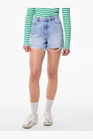 Pieces® High Waist Distressed Denim Shorts AU 6
