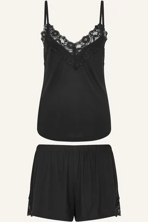 Accessorize Black Lace Trim Pyjama Set M