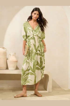 Lipsy London Printed Kimono Drawstring V-Neck Midi Dress 6