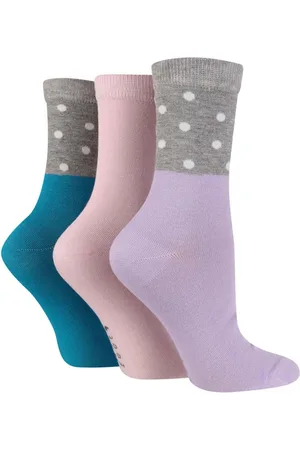 Wild Feet Grey Bamboo Pop Colour Socks 3 Pack One