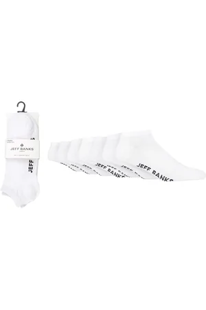 Jeff Banks White Classic Trainer Liners Socks 7 Pack One