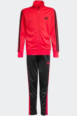 adidas Red 3 Stripe Tracksuit 13