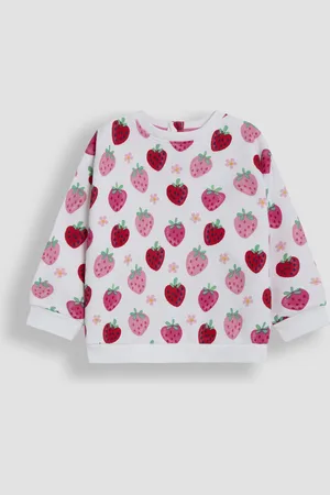 JoJo Maman Bébé Cream Strawberry Printed Crew Neck Sweatshirt 1.5