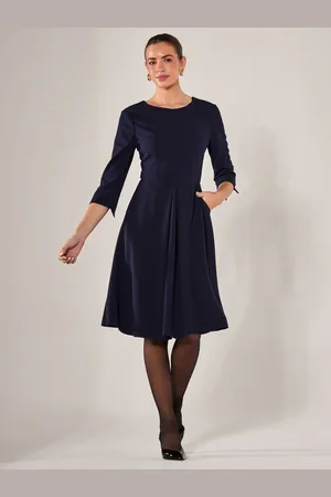 Jolie Moi Round Neck 3/4 Sleeve Midi Dress AU 14
