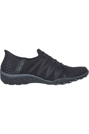 Skechers Black Dark Breathe Easy Roll Slip In With Me Wide Fit Trainers AU 10 (EU 41)