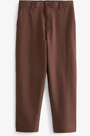 Next Rust Brown Elasticated Waist EDIT Relaxed Twill Trousers 28W x 31L (UK 28 R)
