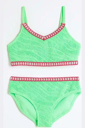 River Island Green Girls Blanket Stitch Bikini 5