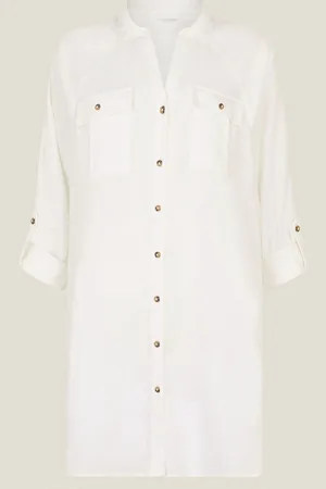 Accessorize Long Sleeve Beach Cover-Up Shirt medium