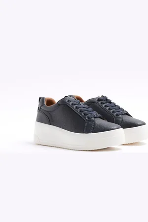 River Island Blue Platform Lace Up Trainers eu38uk5