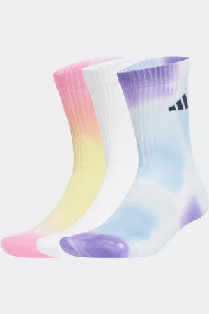 adidas White Tie Dye Crew Socks 3 Pack UK 11