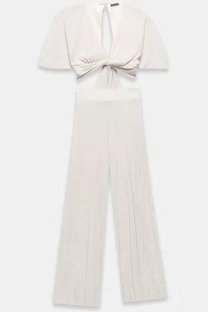 mint&berry Cream Beach Plisse Jumpsuit S