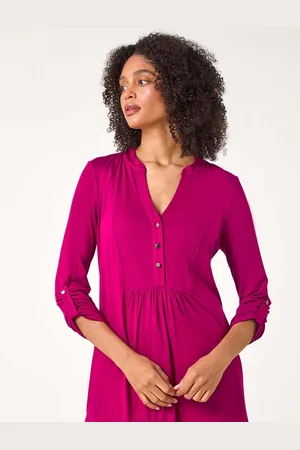 Roman Pink Button Detail Tunic Top 12