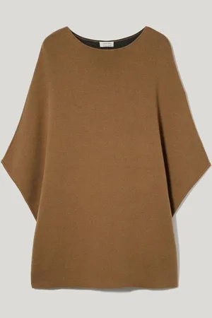 Jigsaw Brown Double Face Knit Poncho One