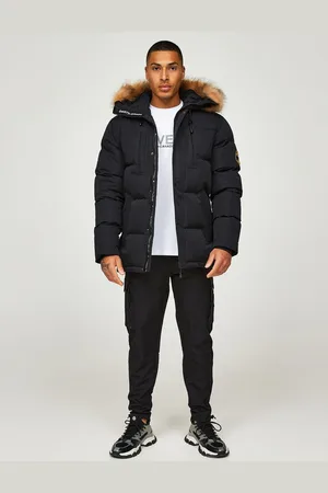 Zavetti Canada Mens Oshawa 2.0 Puffer Parka Jacket with Detachable Faux Fur XS
