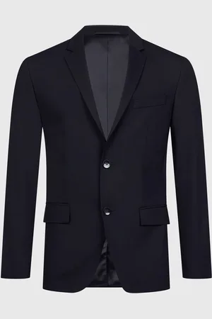Calvin Klein Black Stretch Wool Slim Blazer 52 R