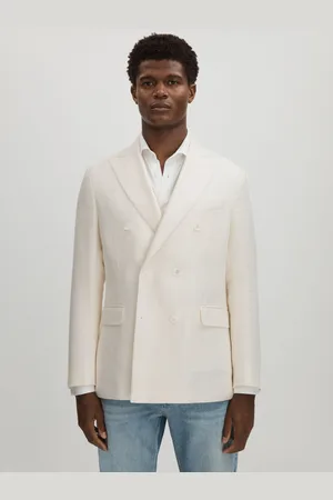 Oscar Jacobson Linen-Wool Twill Double Breasted Blazer 38