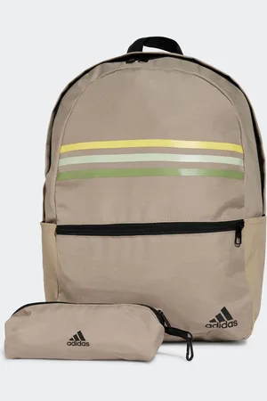 adidas Brown Classic Horizontal 3 Stripes Backpack One