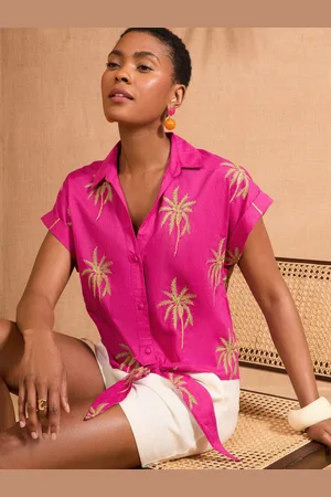 Love & Roses Tie Front Short Sleeve Shirt 12