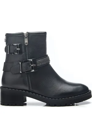 Moda In Pelle Cataner Two Buckle Strap Biker Boots AU 8 (EU 39)