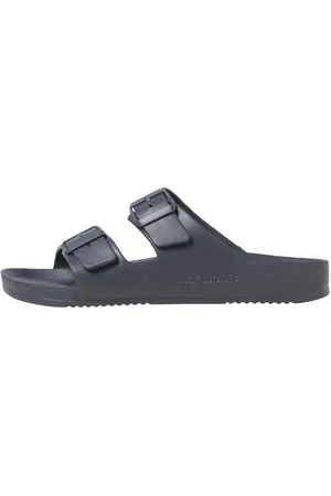 JACK & JONES Grey Buckle Sandal Sliders uk8eu42