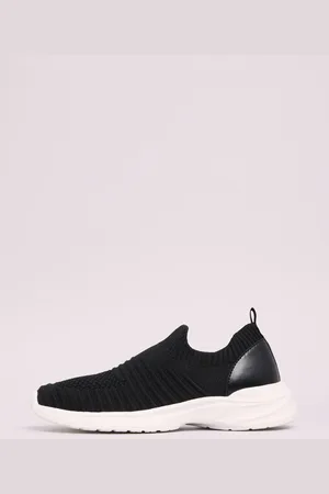 Friends Like These Black Flat Slip On Knitted Comfort Sports Trainers AU 8 (EU 39)