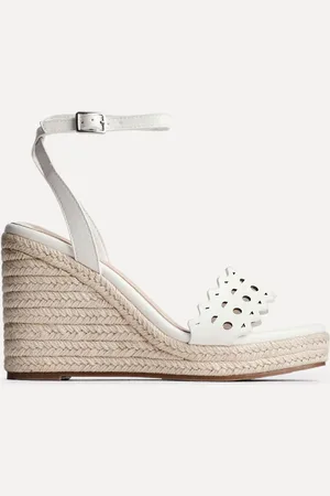 Linzi White Mellow Wedges With Laser Cut Front Strap AU 5 (EU 36)
