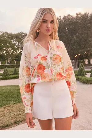 Lipsy London White Button Through Floral Printed Blouse 16