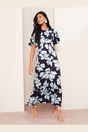 Friends Like These Petite Satin Angel Sleeve Empire Midi Dress AU 8