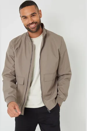 Threadbare Brown Patch Pocket Funnel Neck Harrington Style Jacket M