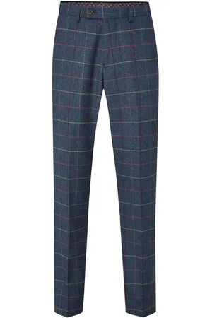 Skopes Blue Doyle Tweed Tailored Wool Blend Trousers 36W x 29L (UK 36 S)