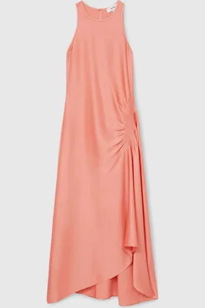 Reiss Anessa Satin Shirred Midi Dress AU 4
