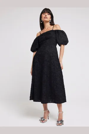 River Island Cold Shoulder Puff Sleeve Dress AU 8