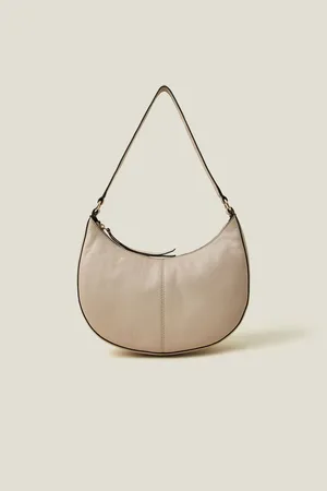 Accessorize Nude Leather Scoop Shoulder Bag One