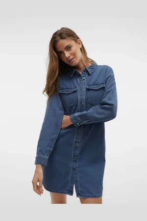 VERO MODA Long Sleeve Denim Dress AU 10