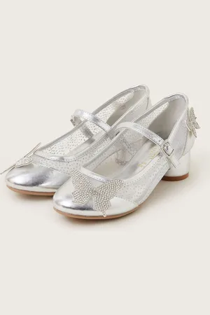 Monsoon Diamante Butterfly Metallic Mary Jane Heels AU 10 (EU 28)