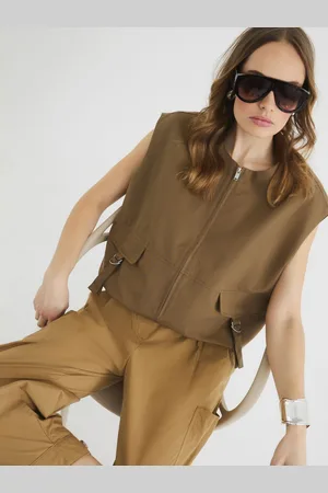 River Island Brown Bubble Hem Gilet small