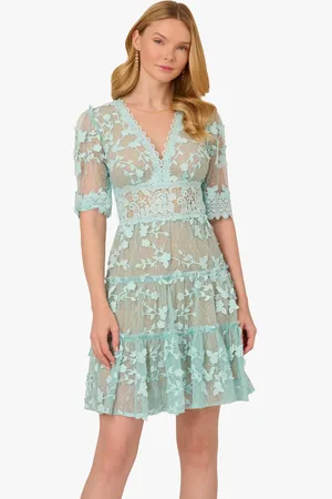Adrianna Papell Lace Embroidery Dress AU 6