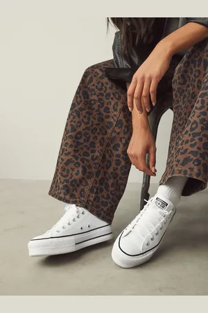 Converse White Platform Lift Chuck Ox Leather Trainers AU 5 (EU 35.5)