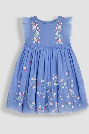 JoJo Maman Bébé Frill Embroidered Tulle Party Dress 4