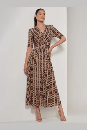 Jolie Moi Karmie Jersey Pleated Maxi Dress AU 12