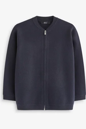 Next Navy Blue Knitted Zip Through Bomber Cardigan (3-16yrs) 4 Years (104cm)