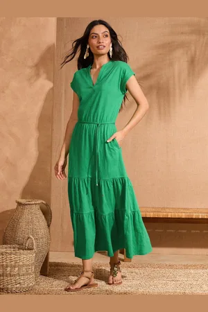 Love & Roses 100% Cotton V-Neck Jersey Tiered T-Shirt Midi Dress AU 10