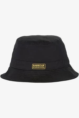 Barbour Black Nortan Drill 100% Cotton Sports Bucket Hat L