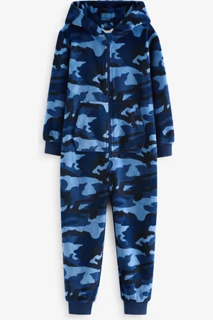 Next Blue All-In-One Fleece Pyjamas (3-16yrs) 5 Years (110cm)