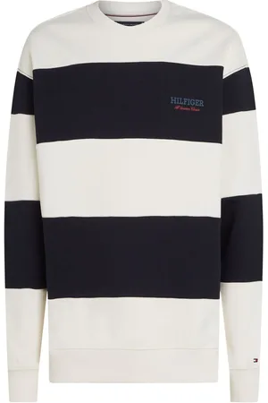 Tommy Hilfiger Blue Monotype Stripe Sweatshirt L