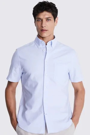Moss Short Sleeve Washed Oxford 100% Cotton Shirt L