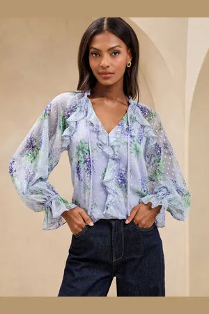 Lipsy London Lilac Ruffle Blouse 12